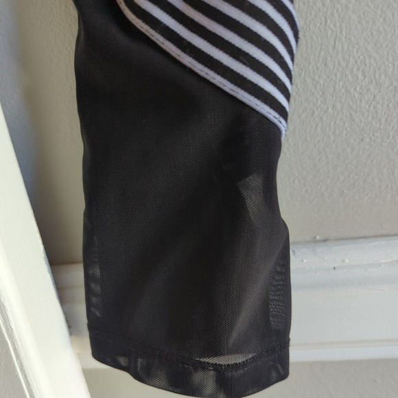 Nanette Lepore Women's Small Black Workout Pants Stretchy with White/ Cut outs - Picture 3 of 8